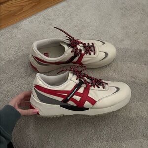 Onitsuka Tiger by Asics Men's Beige and Red Sneakers 11.5